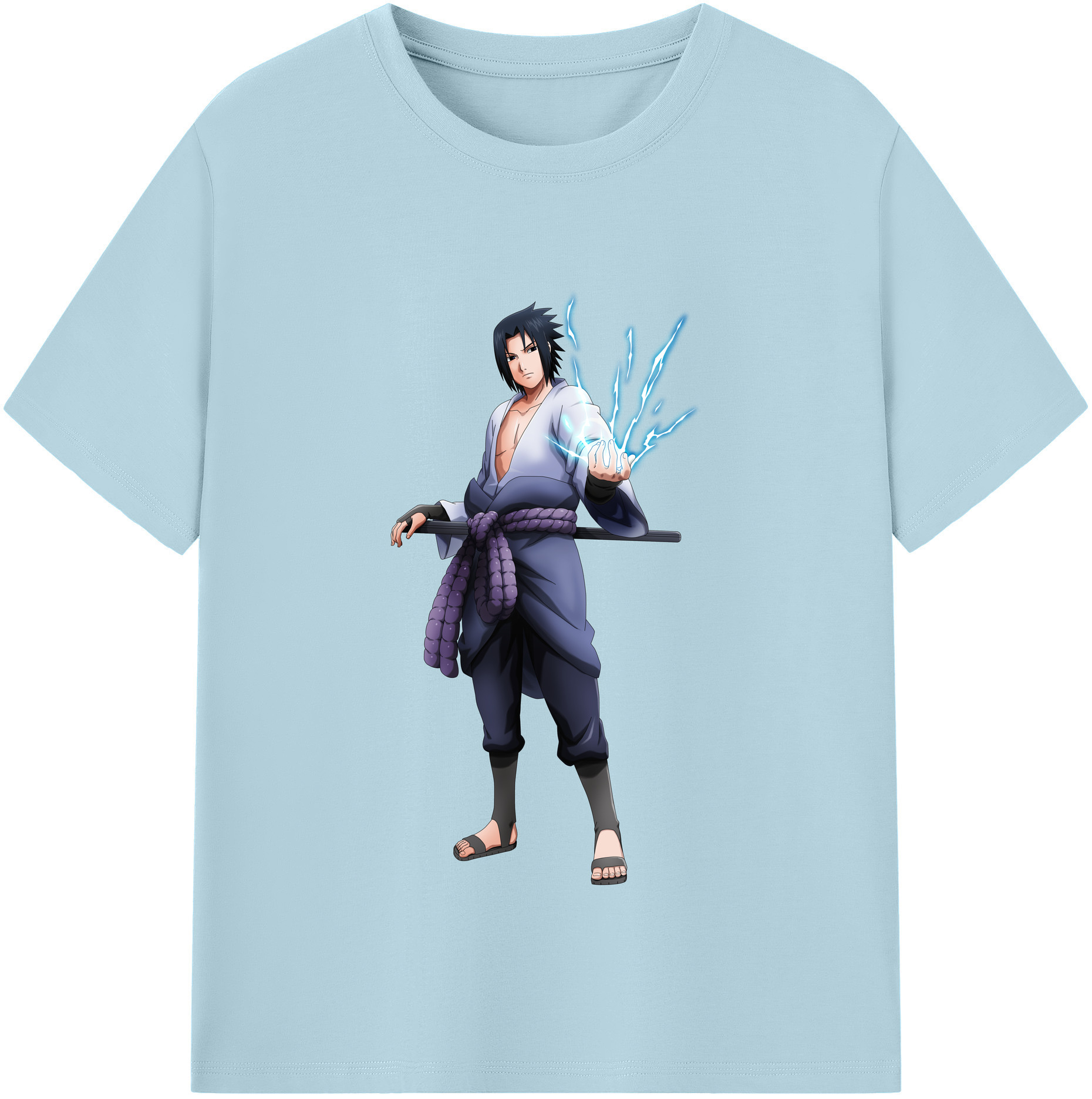 （画像用） NARUTO -ナルト- うちは サスケ Uchiha Sasuke 綿100％半袖Tシャツ（フロントプリント）